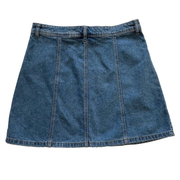 Divided Jean Skirt Cotton Denim Silver Button Front A-Line Jean Skirt Size 8 NEW - Picture 7 of 12
